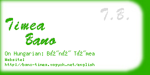 timea bano business card